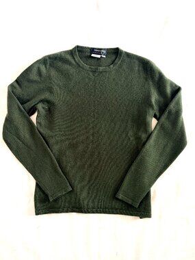 Green 100% cashmere sweater Small crewneck vintage